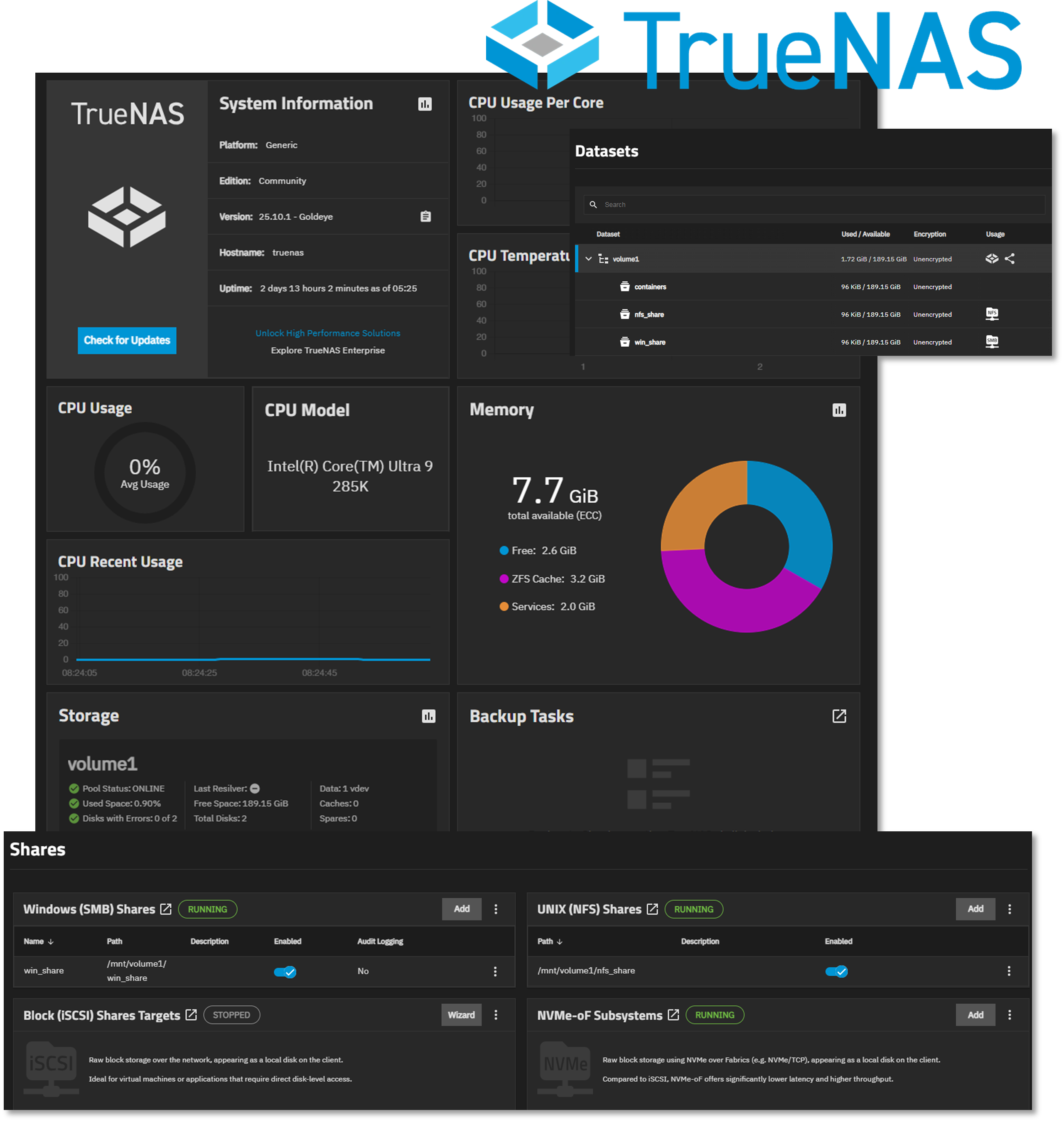 TrueNAS Screenshot