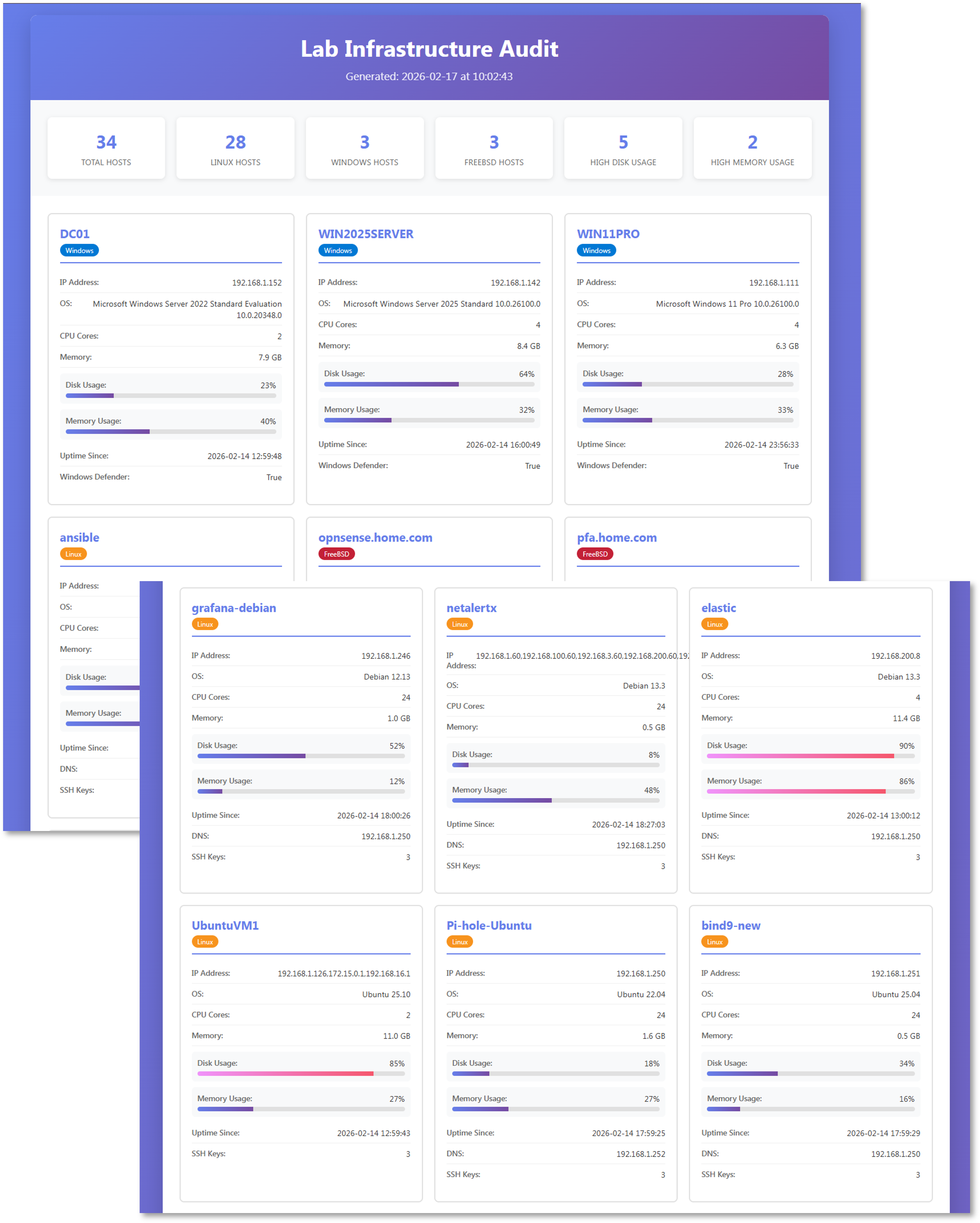 Lab Infrastructure Audit Workflow